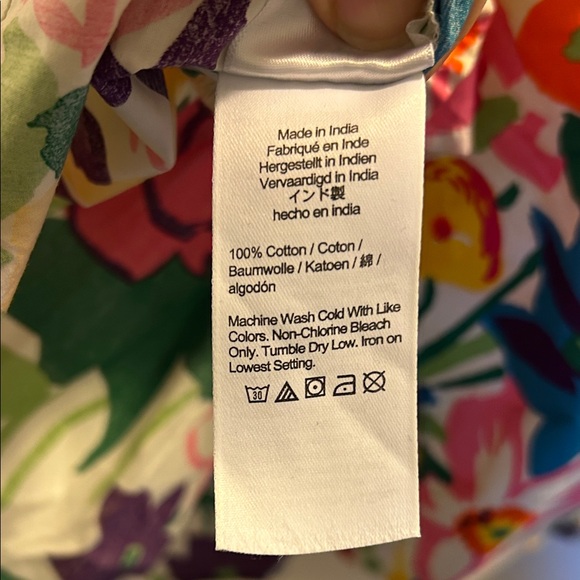 J. Crew Women’s Bright Multicolor Floral Cotton Dress w/ Slip - Size 8P, NWT - Picture 8 of 16